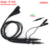 Sonde d'oscilloscope universelle IP200 200 MHz avec accessoires, nouvelle mise à niveau de sécurité, sondes à clip avec BNC vers kit de cordons de test 1X 10X